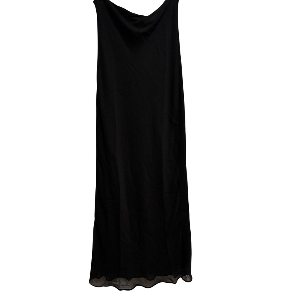 Lioness Devon Maxi Skirt Licorice Medium Black Sheer Textured Flowy Full Length - Picture 3 of 8